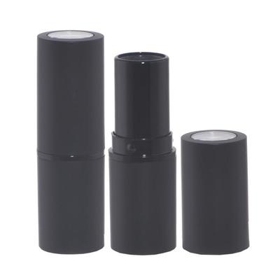 Empty Glossy Black Lipstick Container with Clear Cover LT10