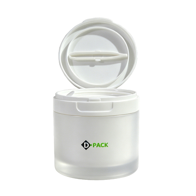 Cleansing Toner Pad Jar with Tweezers Plastic Double Wall PET