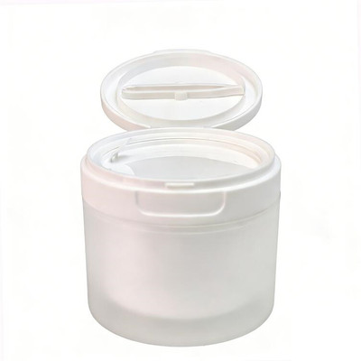 Cleansing Toner Pad Jar with Tweezers Plastic Double Wall PET