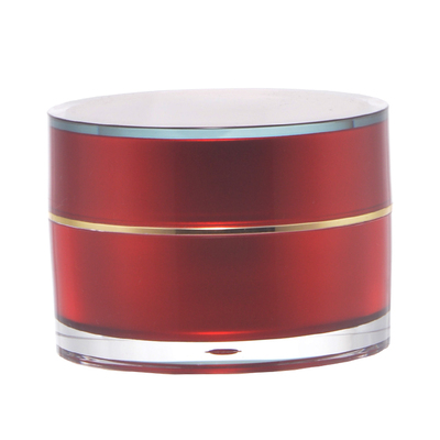 Hot Sale Cosmetic Skincare Acrylic Cream Jar with Gold Line AJ34